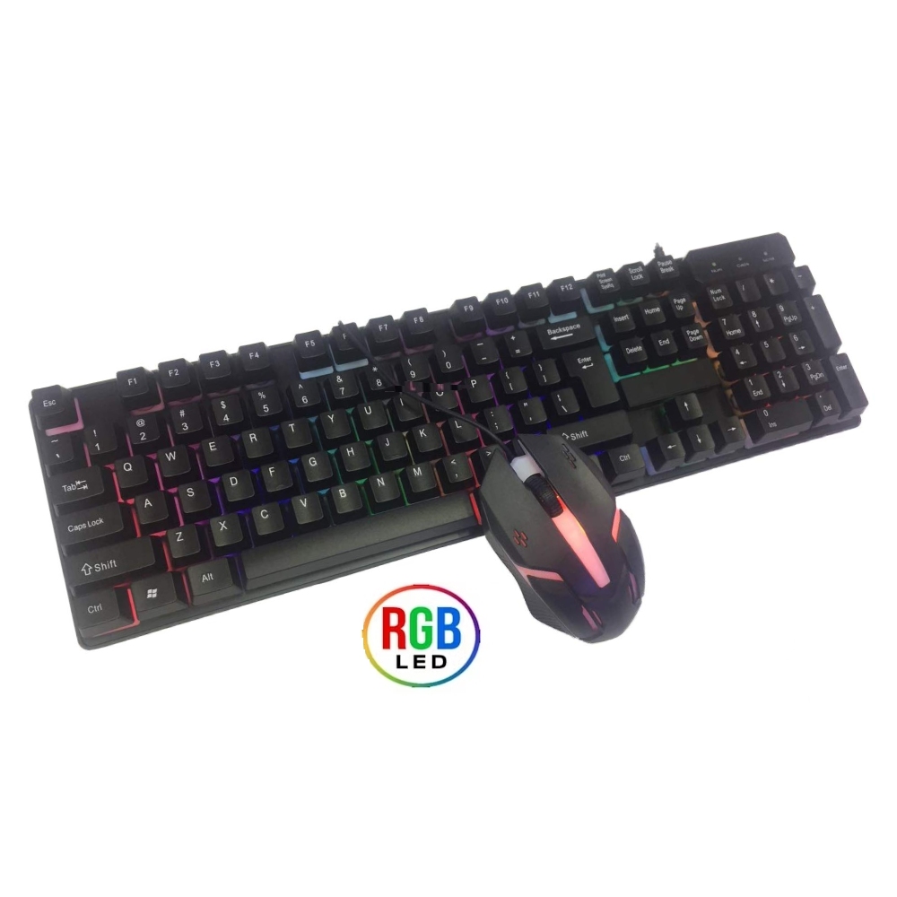 TECLADO Y MOUSE GAMER ALAMBRICO PARA PC LAPTOP RGB - 4