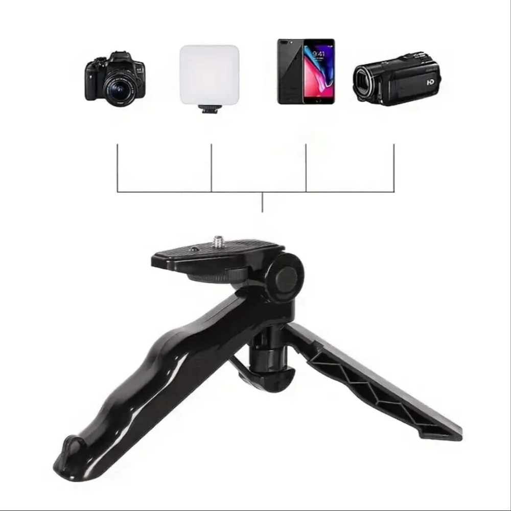 MICROFONO CON LUZ LED RECARGABLE MINI TRIPODE PARA CELULAR - 3