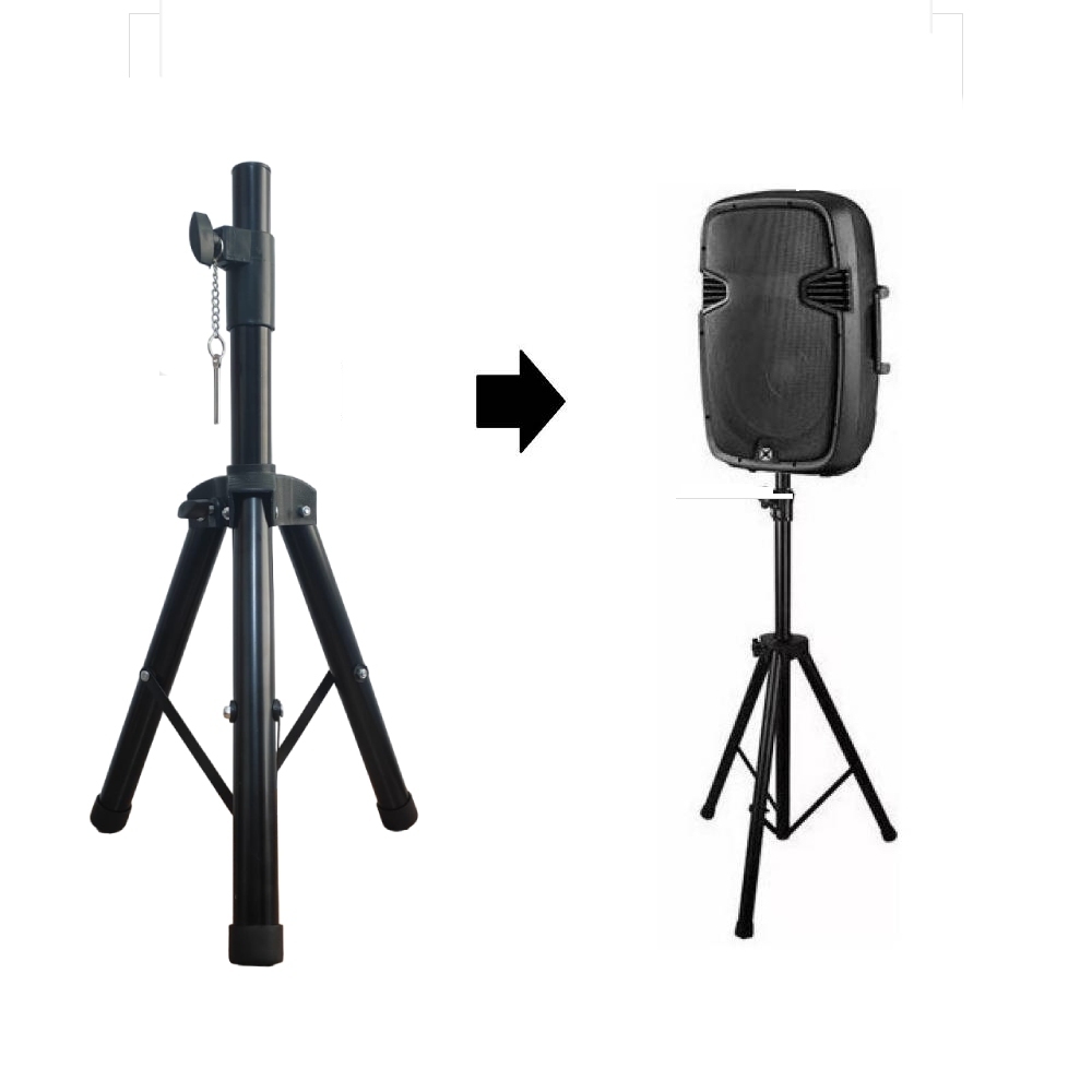 SOPORTE PARA PARLANTE DE 180CM AJUSTABLE NEGRO CON TRIPODE - 1