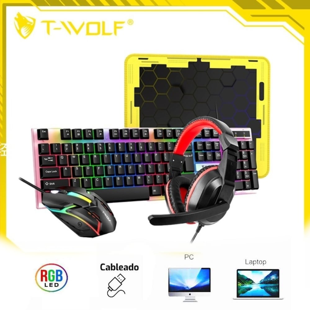 KIT GAMER 4 EN 1 PARA PC LAPTOP TECLADO MOUSE AUDIFONOS PADMOUSE - 1