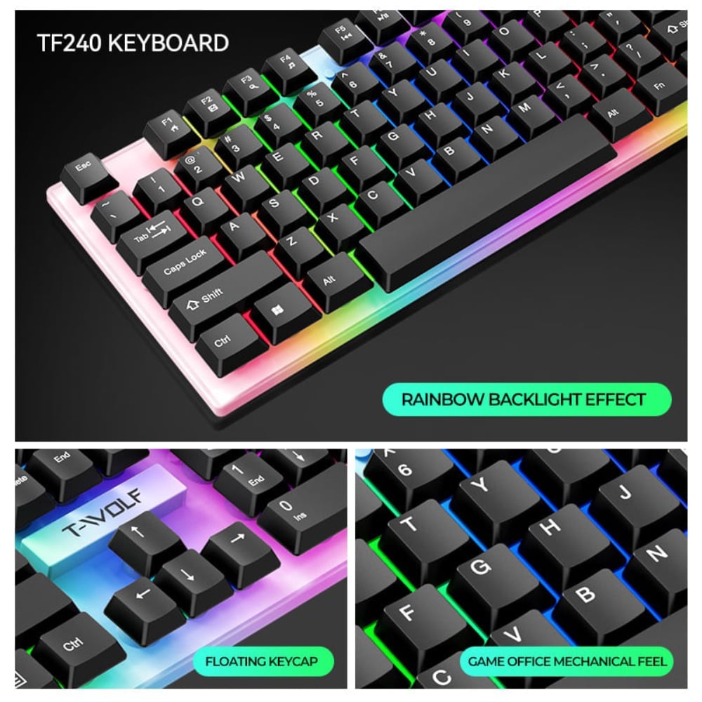 KIT GAMER 4 EN 1 PARA PC LAPTOP TECLADO MOUSE AUDIFONOS PADMOUSE - 2