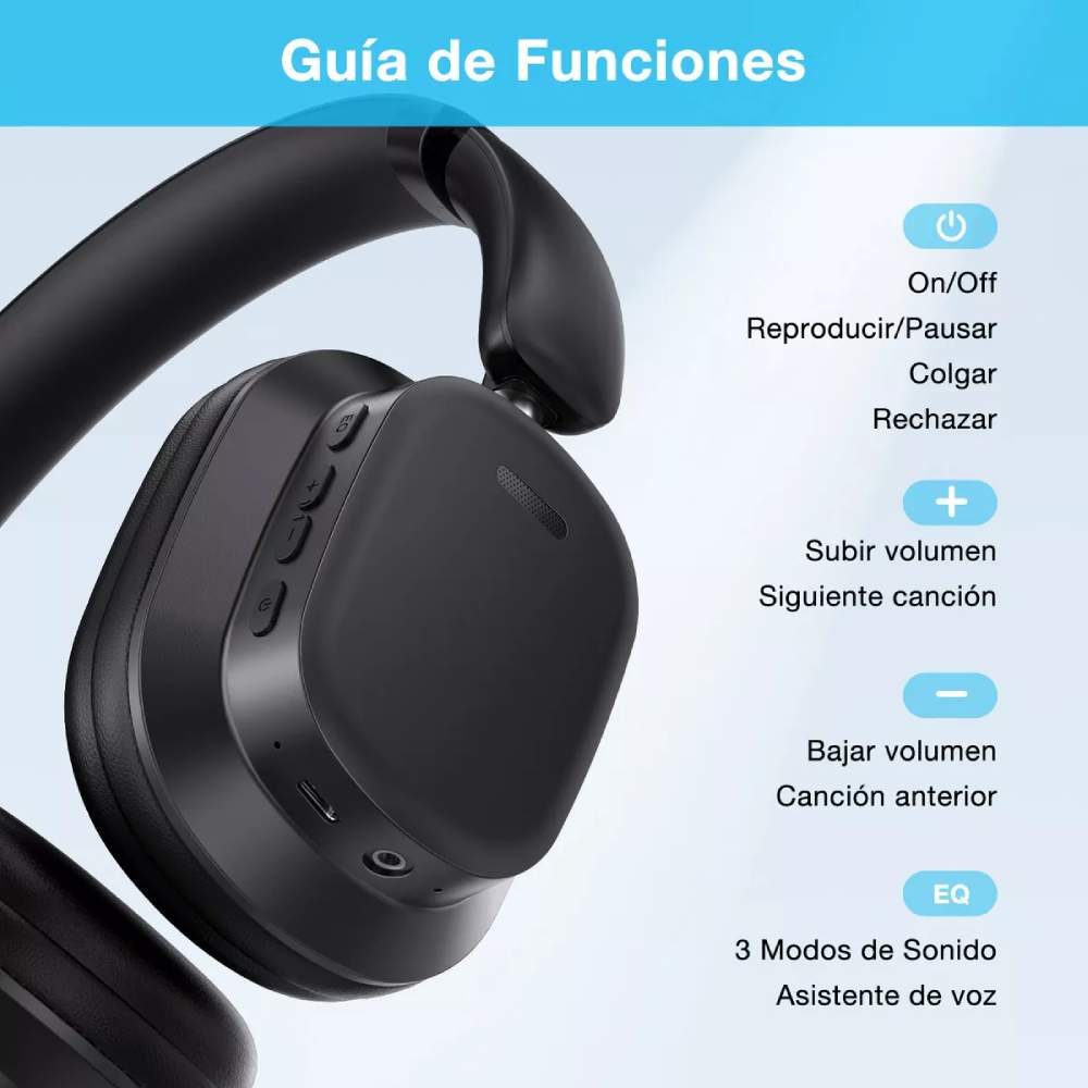 AUDIFONOS INALAMBRICO TIPO VINCA 1HORA AUT250 NEGRO - 3