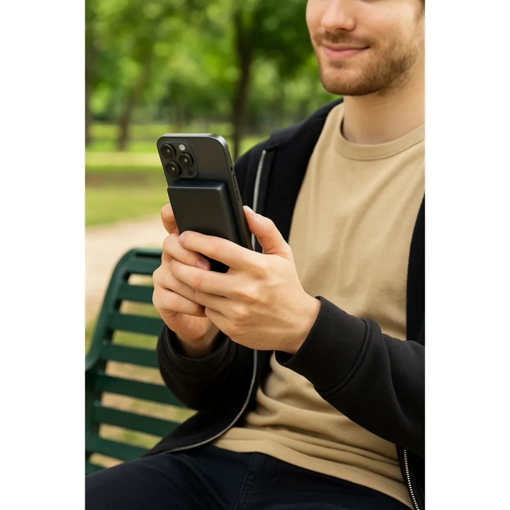CARGADOR MAGNETICO INALAMBRICO CARGA RAPIDA PARA CELULAR 1HORA 500MAH MODELO GAR276 10W NEGRO - 3