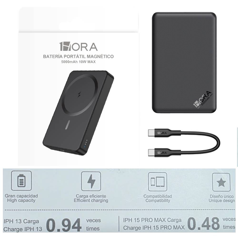 CARGADOR MAGNETICO INALAMBRICO CARGA RAPIDA PARA CELULAR 1HORA 500MAH MODELO GAR276 10W NEGRO - 4