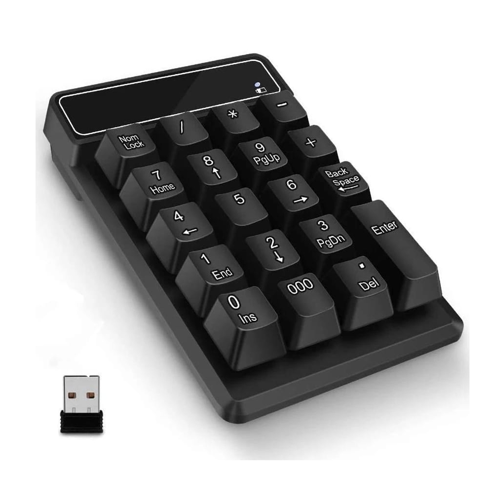 MINI TECLADO NUMERICO PARA LAPTOP PC INALAMBRICO ADAPTADOR USB NEGRO - 2
