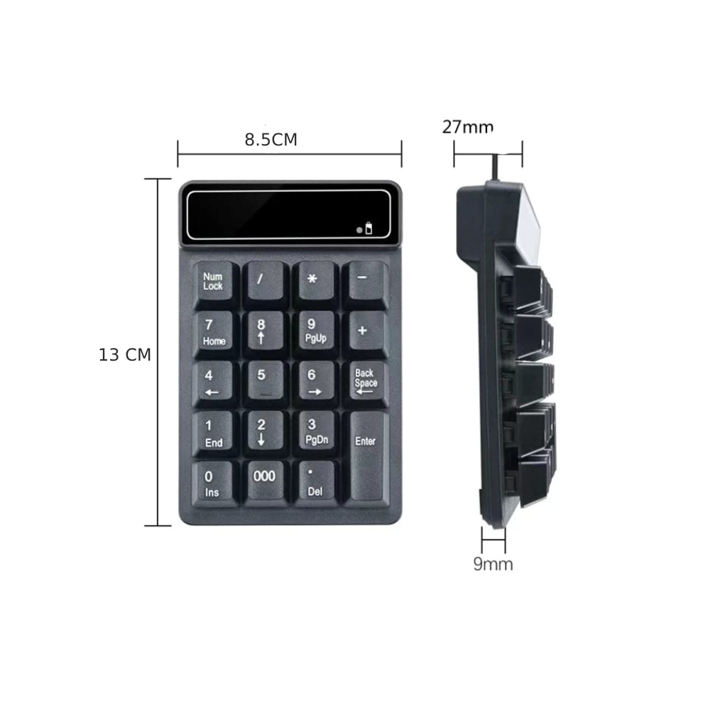 MINI TECLADO NUMERICO PARA LAPTOP PC INALAMBRICO ADAPTADOR USB NEGRO - 4