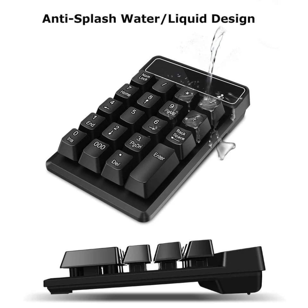 MINI TECLADO NUMERICO PARA LAPTOP PC INALAMBRICO ADAPTADOR USB NEGRO - 5