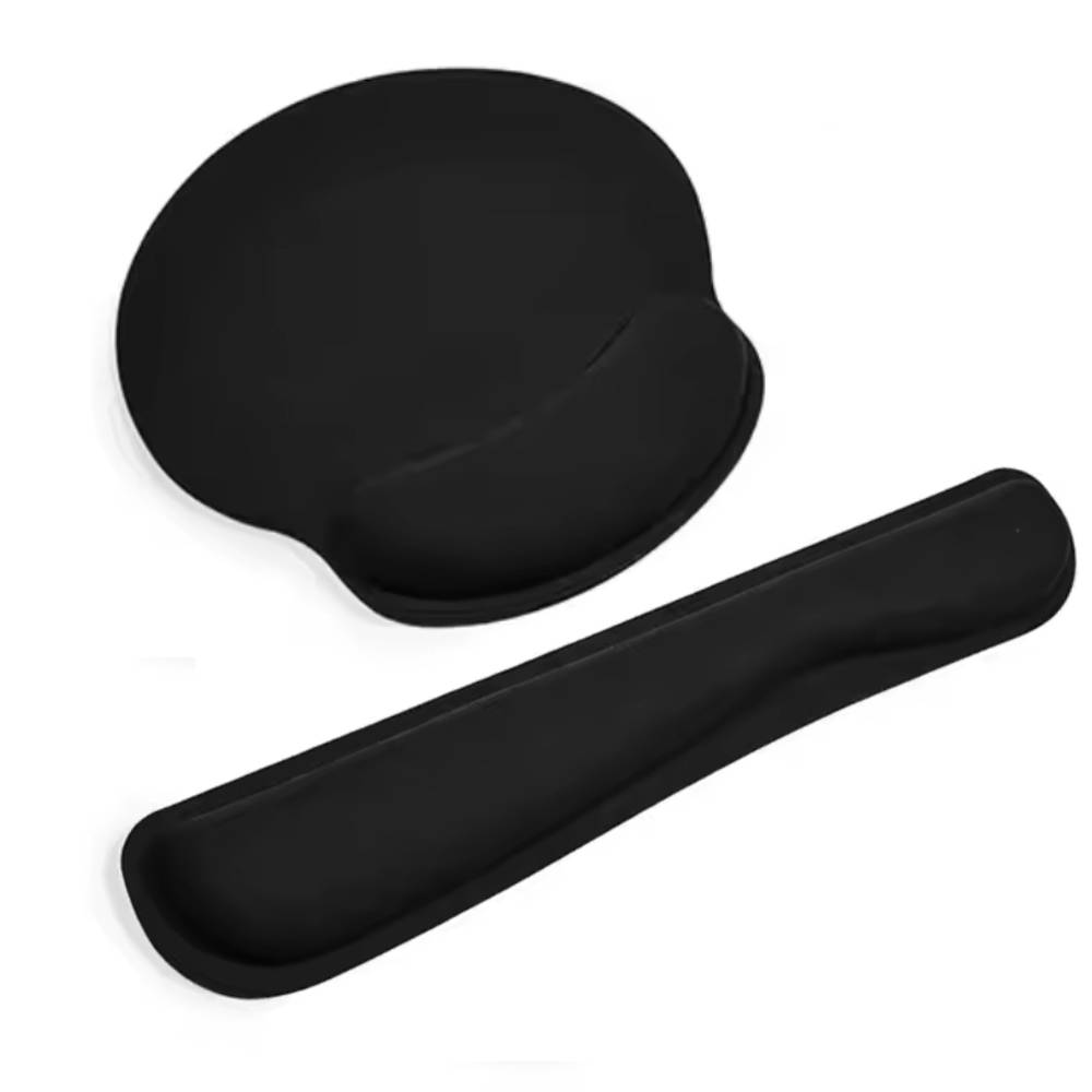 MOUSE PAD CON REPOSA MUÑECA Y ALFOMBRILLA PARA TECLADO COLOR NEGRO - 3