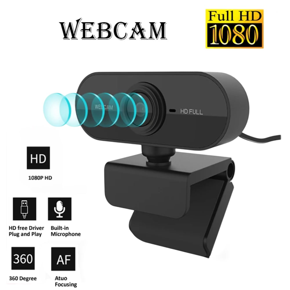 CAMARA WEB CON MICROFONO PARA PC LAPTOP USB NEGRO - 1