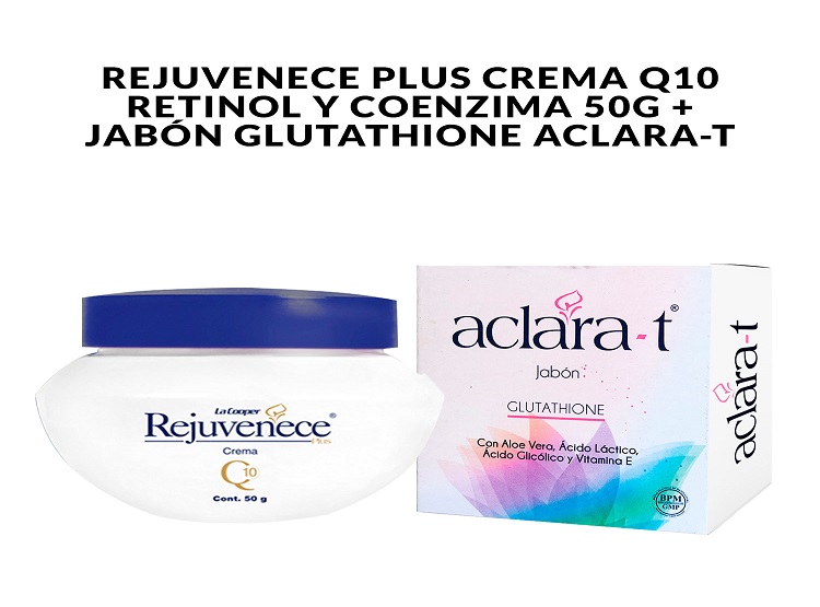 CREMA CUERPO ACLARA-T AROMÁTICA Q10 RETINOL Y COENZIMA 100G + JABÓN GLUTATHIONE