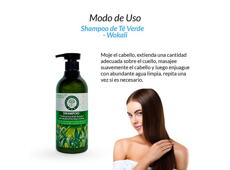 SHAMPOO DE TÉ VERDE 550ML - WOKALI - 3