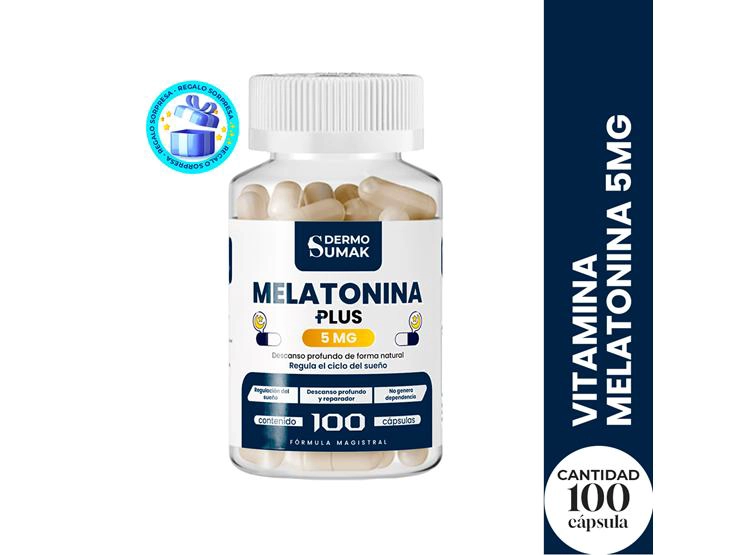 MELATONINA PLUS 5MG - 100 CAP - DERMO SUMAK + PASTILLERO - 1