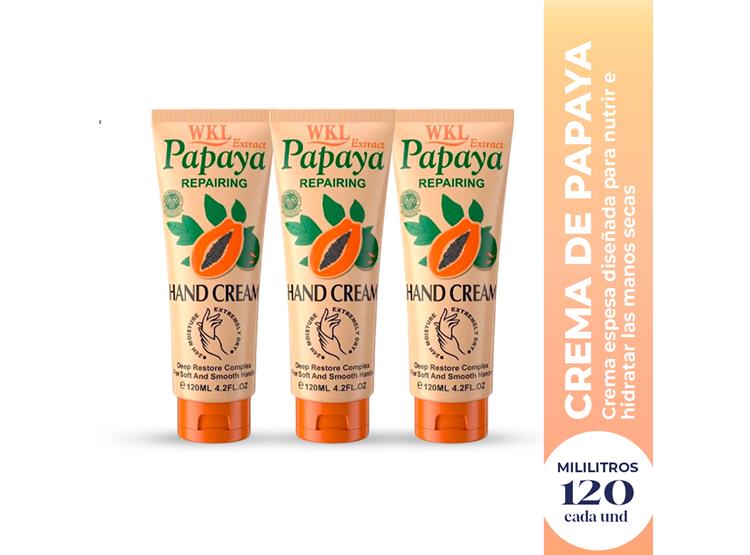 CREMA PARA MANOS DE PAPAYA 120ML FRUIT OF THE WOKALI 3 UND - 2