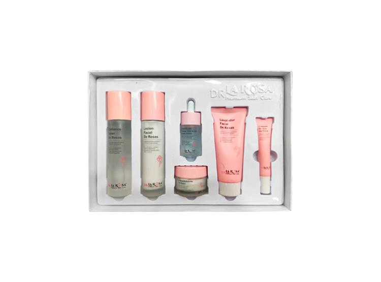 SET SKIN CARE PREMIUN DE ROSAS 6 PIEZAS DR LA ROSA - 1