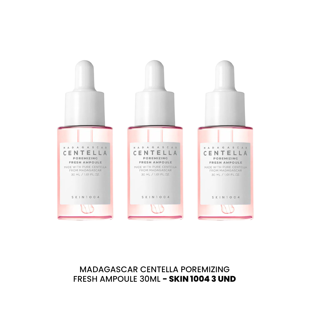 MADAGASCAR CENTELLA POREMIZING FRESH AMPOULE 30ML SKIN1004 3 UND - 2