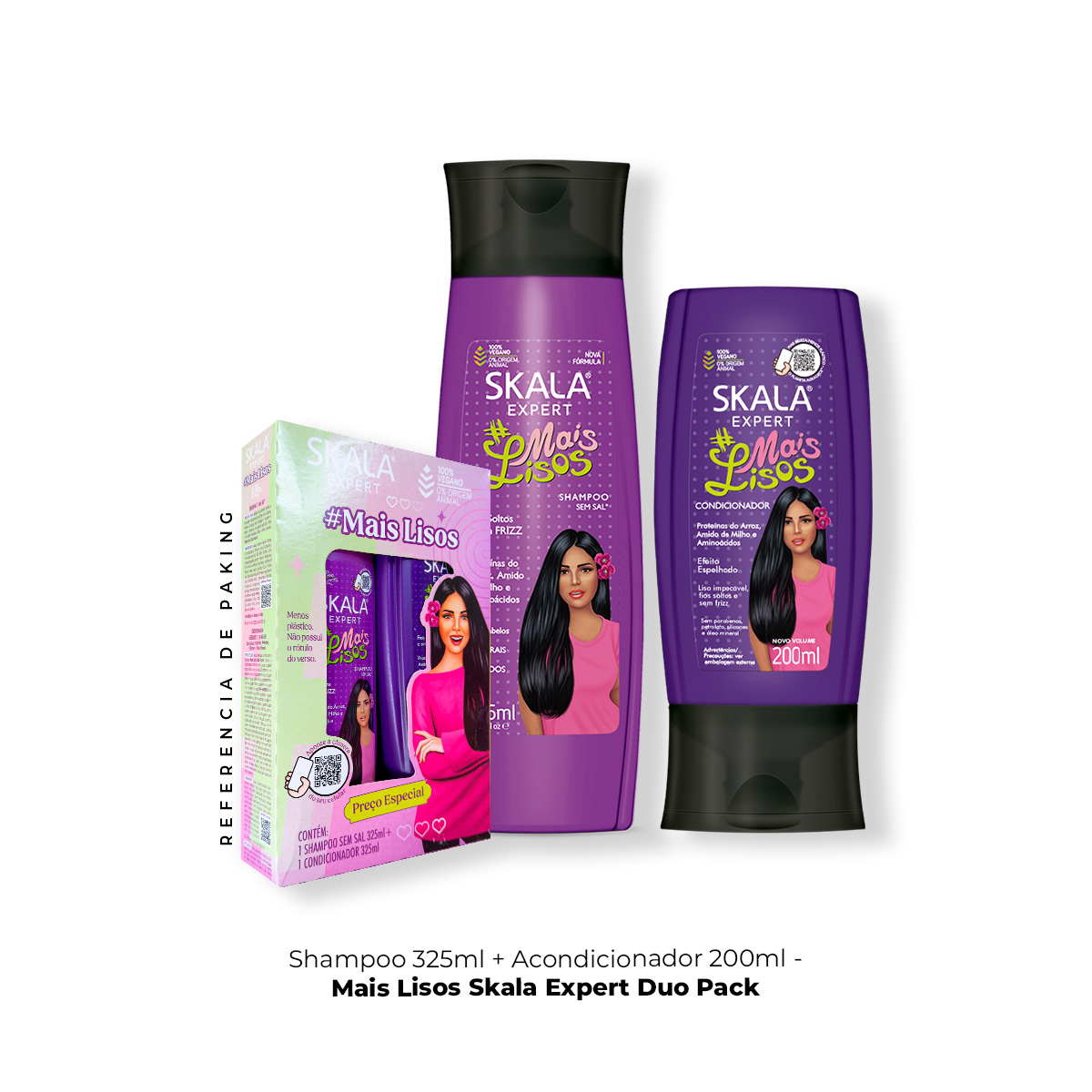 SHAMPOO 325 + ACONDICIONADOR MAIS LISOS SKALA EXPERT 200ML + REGALO SORPRESA - 1