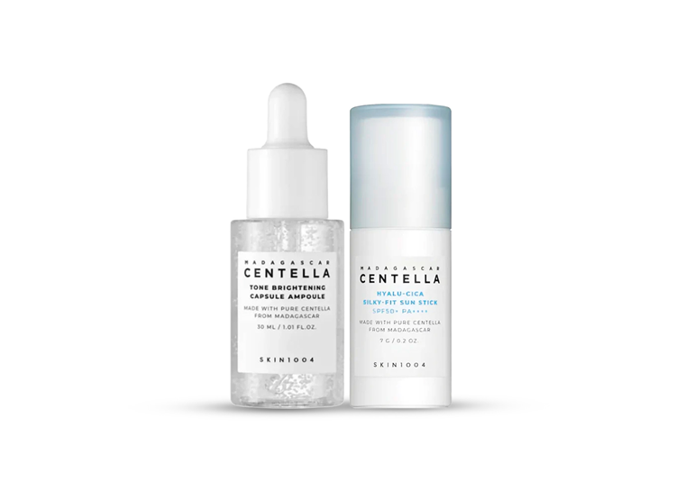 DÚO TONE BRIGHTENING AMPOULE 30ML + HYALU-CICA SUN SERUM SKIN1004 - 1