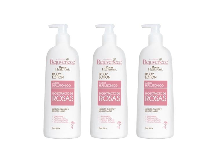 CREMA CORPORAL CON ACIDO HIALURONICO BIOEXTRACTO DE ROSAS 450ML 3UND - 1