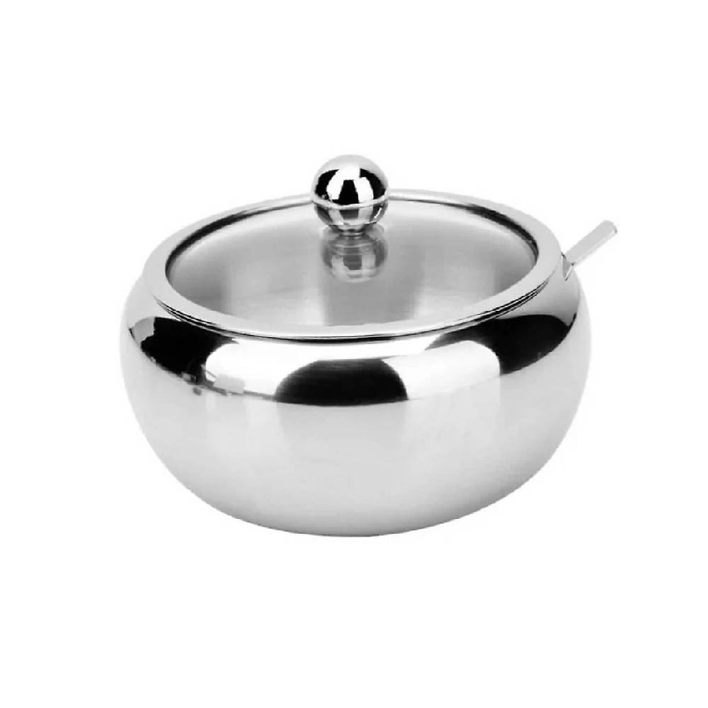 AZUCARERO DE ACERO INOXIDABLE CON TAPA TRANSPA. 200 GRAMOS - 1