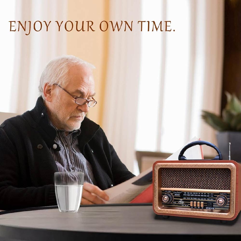 RADIO PORTATIL AM FM RETRO VINTAGE PARLANTE BLUETOOTH - 3