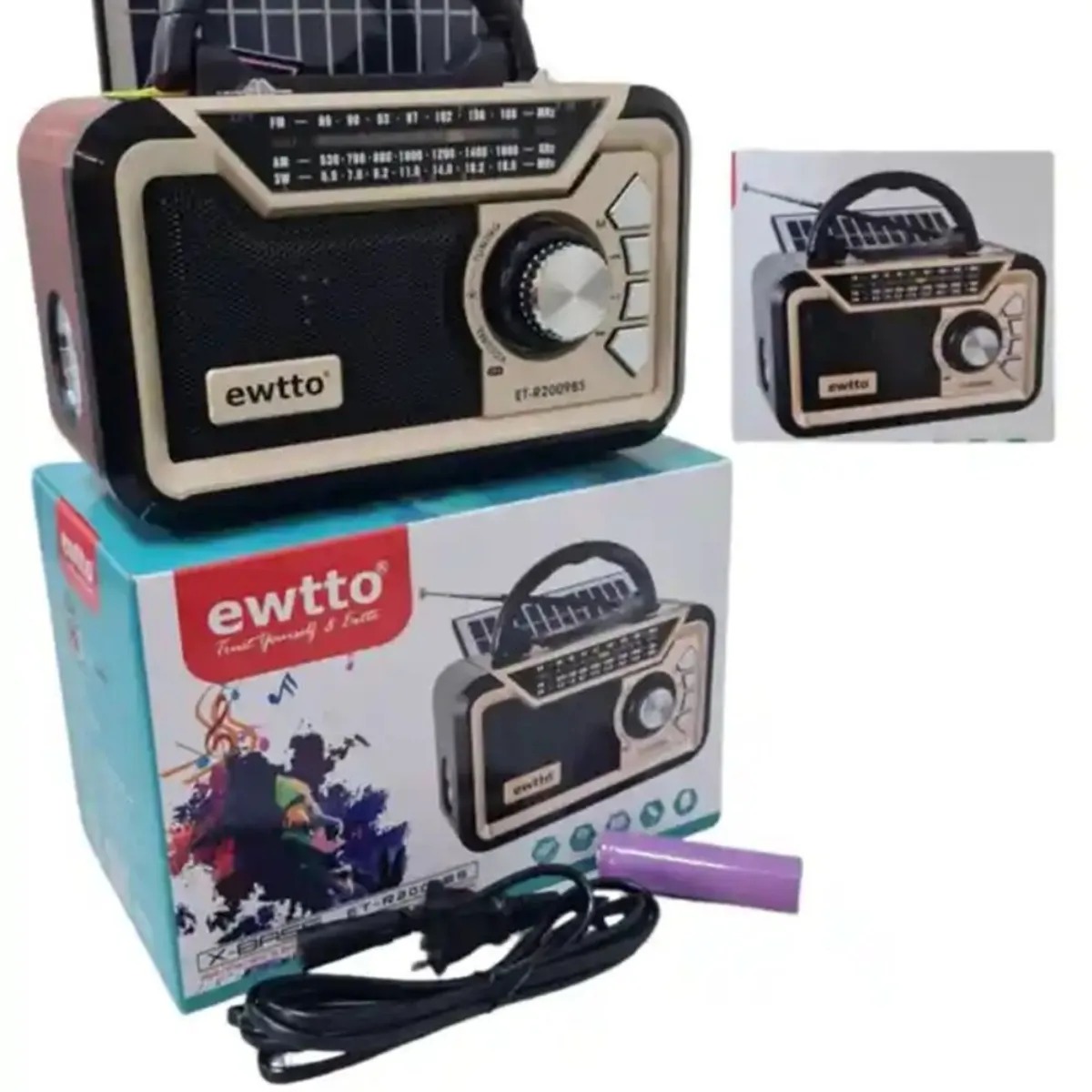 RADIO PORTATIL AM FM RETRO VINTAGE PARLANTE BLUETOOTH - 3