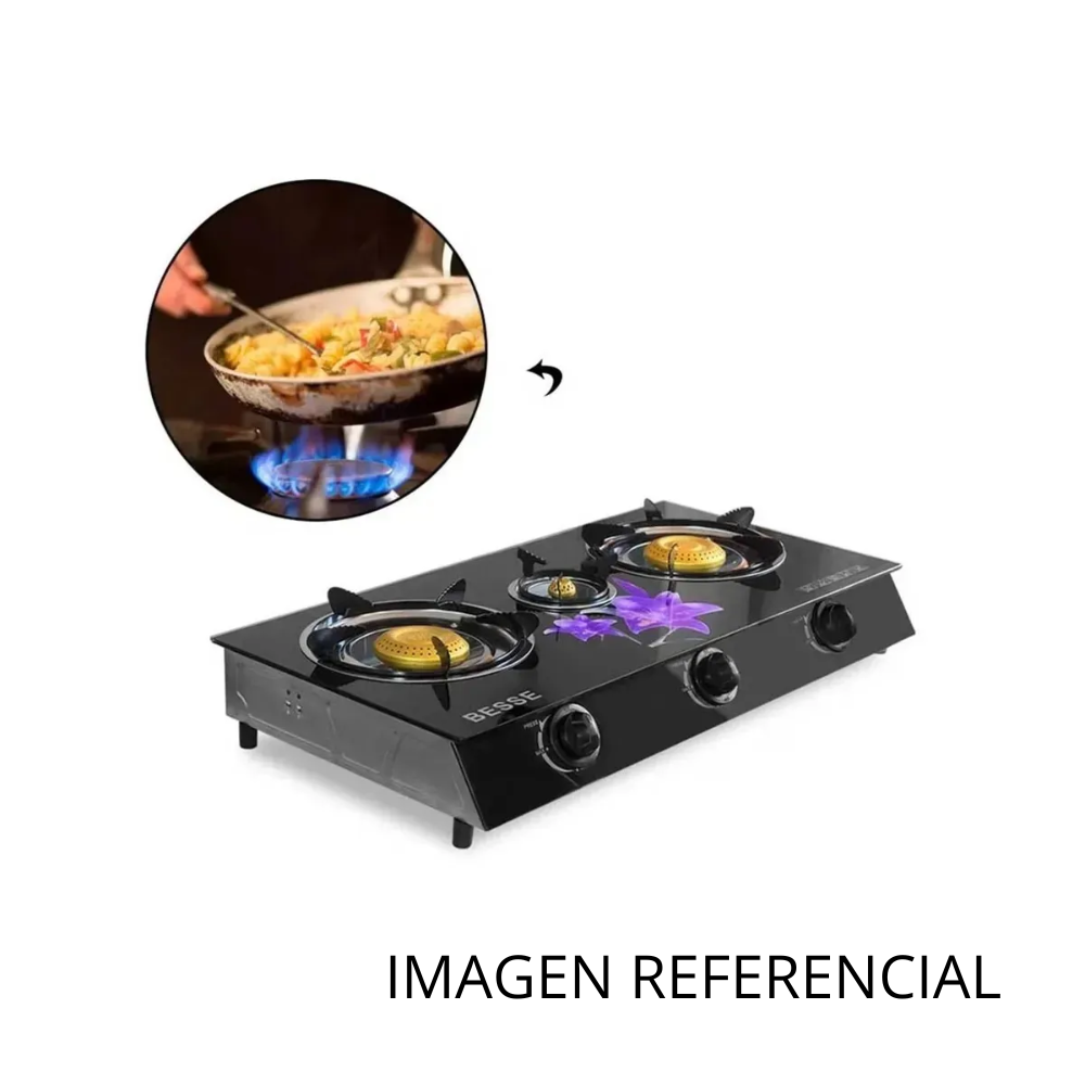 COCINA DE MESA A GAS DE 3 HORNILLAS VITROCERÁMICO + REGALO - 2