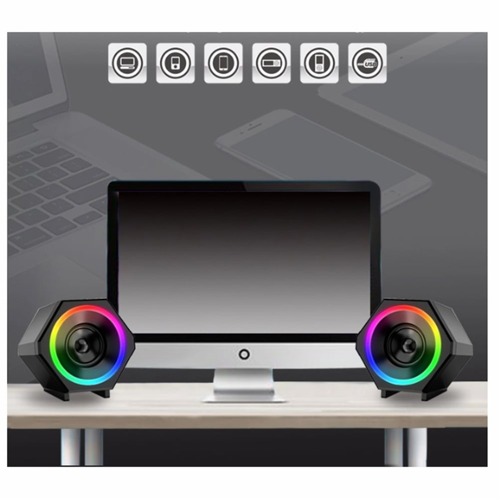 COMBO PARLANTES GAMER KISONLI + MICROFONO MICRONICS - PC LAPTOP - 3