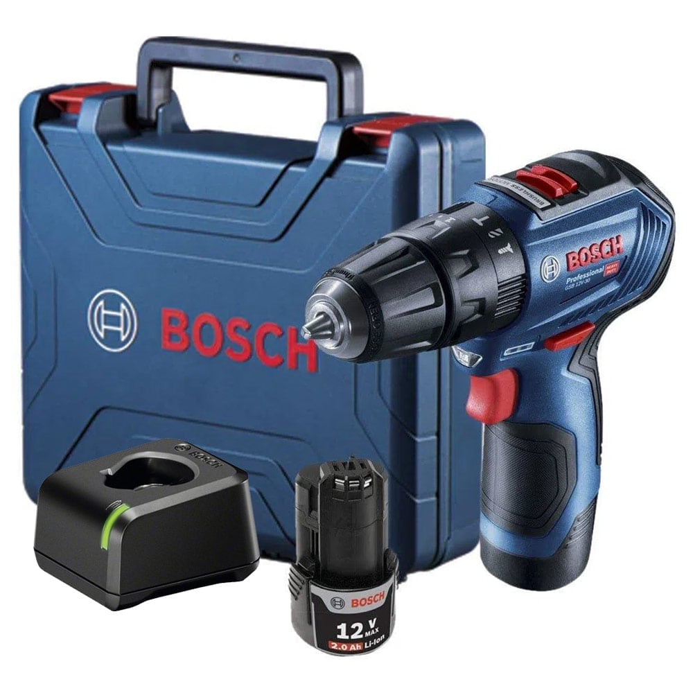 TALADRO PERCUTOR GSB 12V-30 BOSCH BRUSHLESS + MALETA - 1