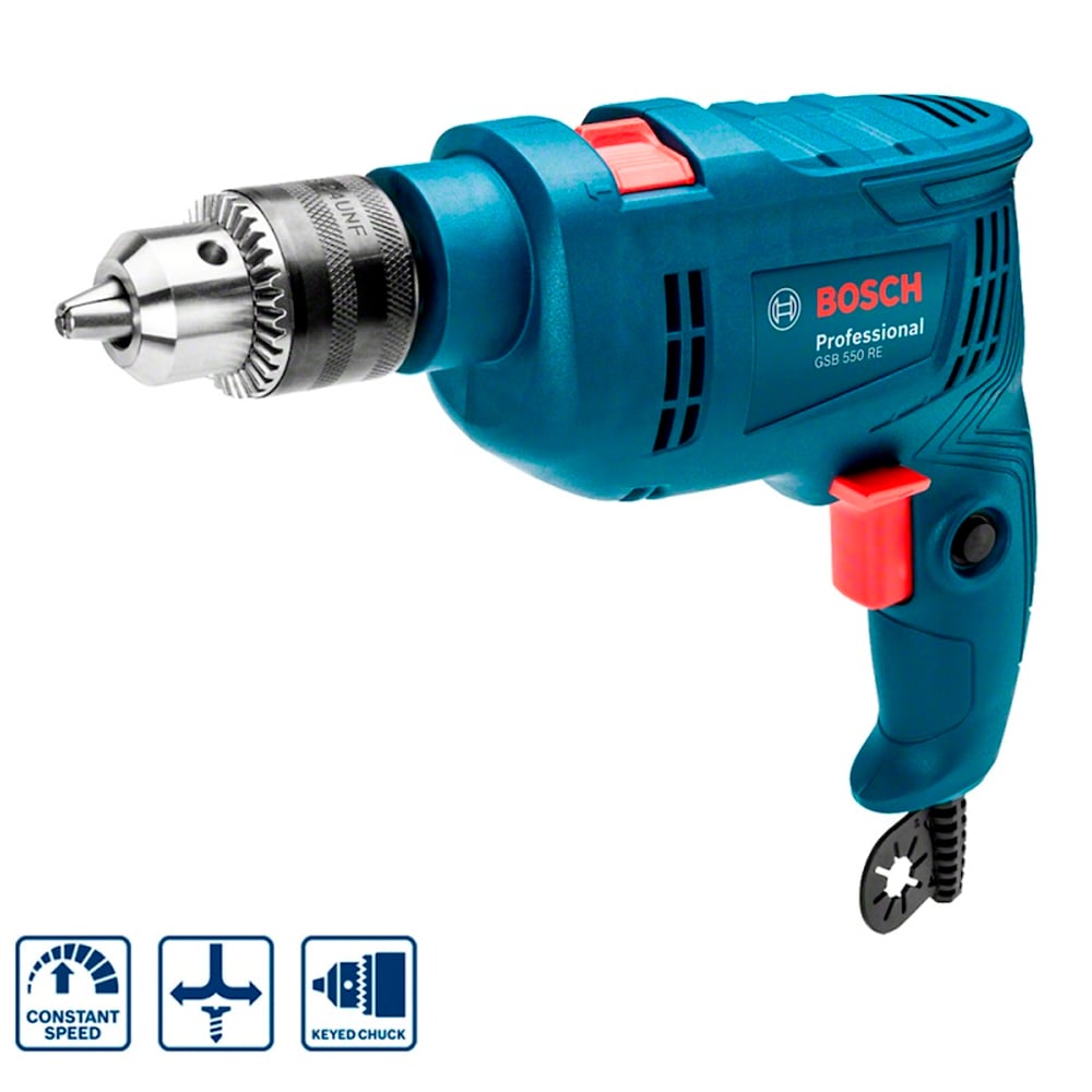 TALADRO PERCUTOR GSB 550 RE BOSCH 550W + 34 ACCESORIOS - 4