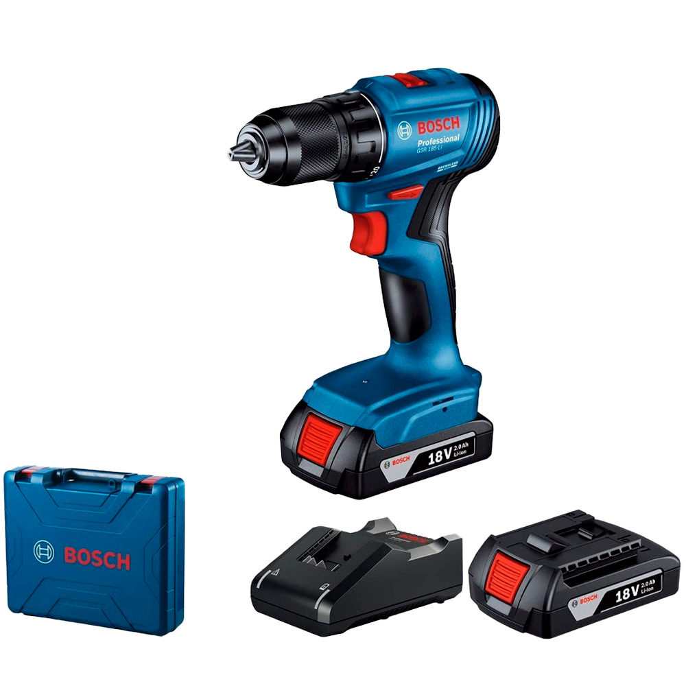 TALADRO ATORNILLADOR GSR 185 LI + 2 BATERÍAS 2 AH + CARGADOR - 1