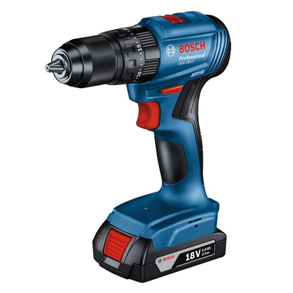 TALADRO PERCUTOR BOSCH GSB 185 LI BL + 2 BAT 2AH + CARGADOR - 2