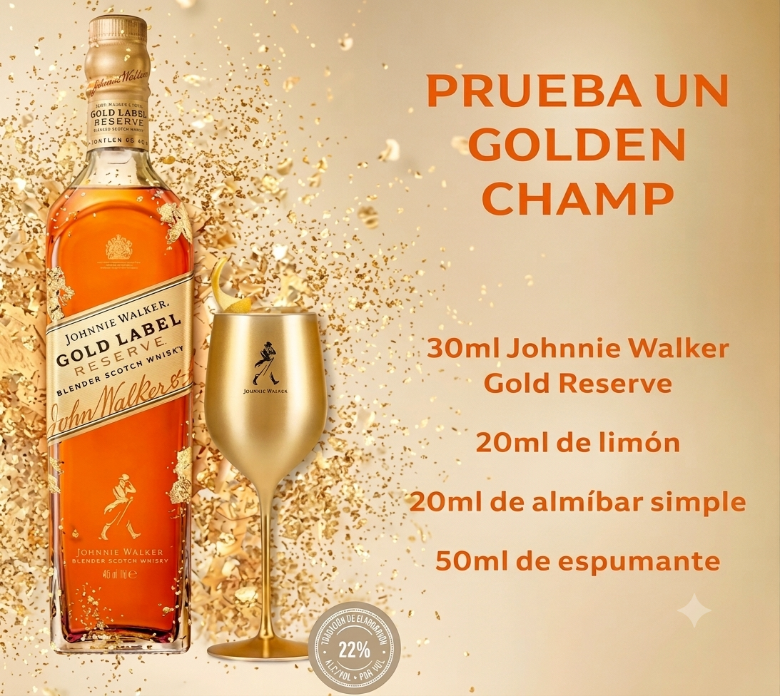 WHISKY JOHNNIE WALKER GOLD LABEL BOTELLA 750ML - 3