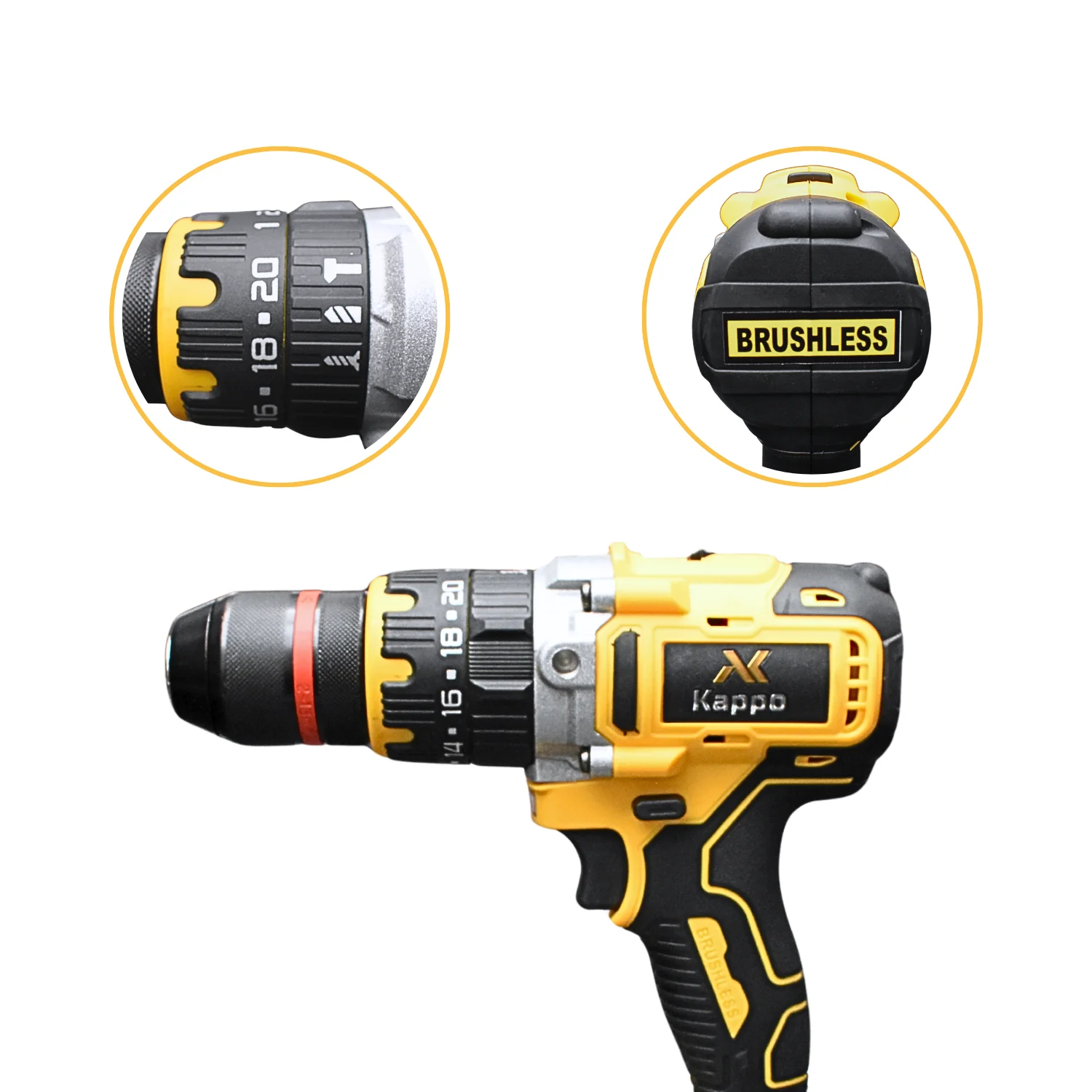 KIT BRUSHLESS 20V ATORNILLADOR IMPACTO + TALADRO PERCUTOR - KAPPO - 4