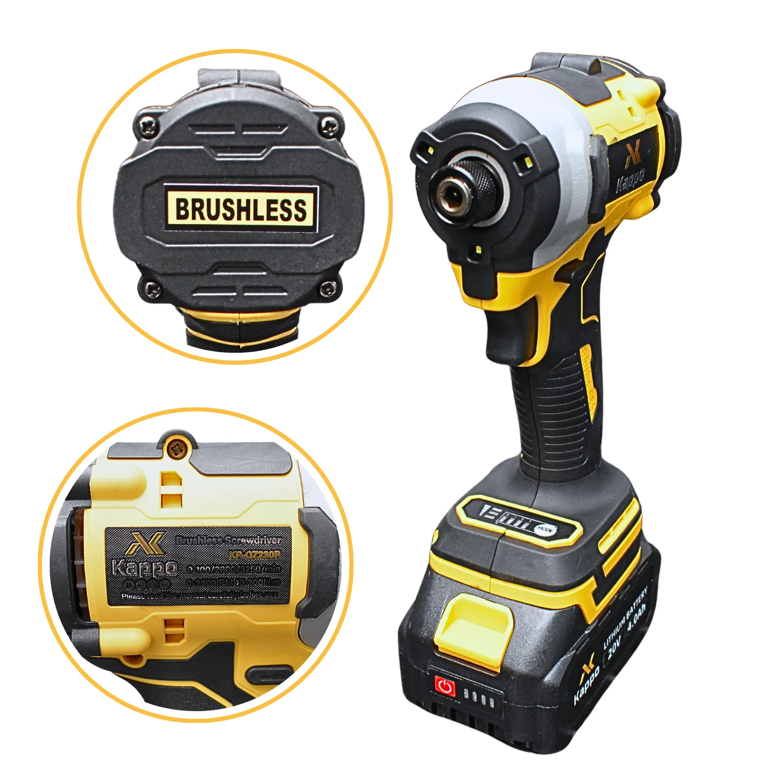 KIT BRUSHLESS 20V ATORNILLADOR IMPACTO + TALADRO PERCUTOR - KAPPO - 5