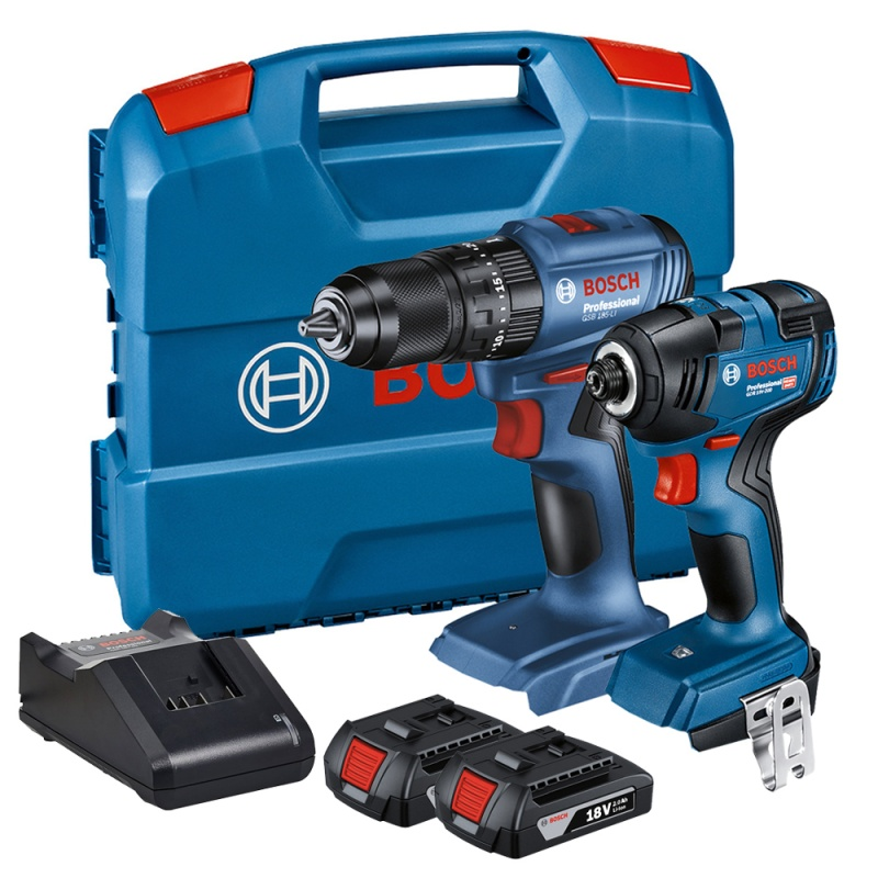 TALADRO PERCUTOR 12 GSB 185-LI + ATORNILLADOR DE IMPACTO 14 HEX GDR 18V-200 - BOSCH - 1