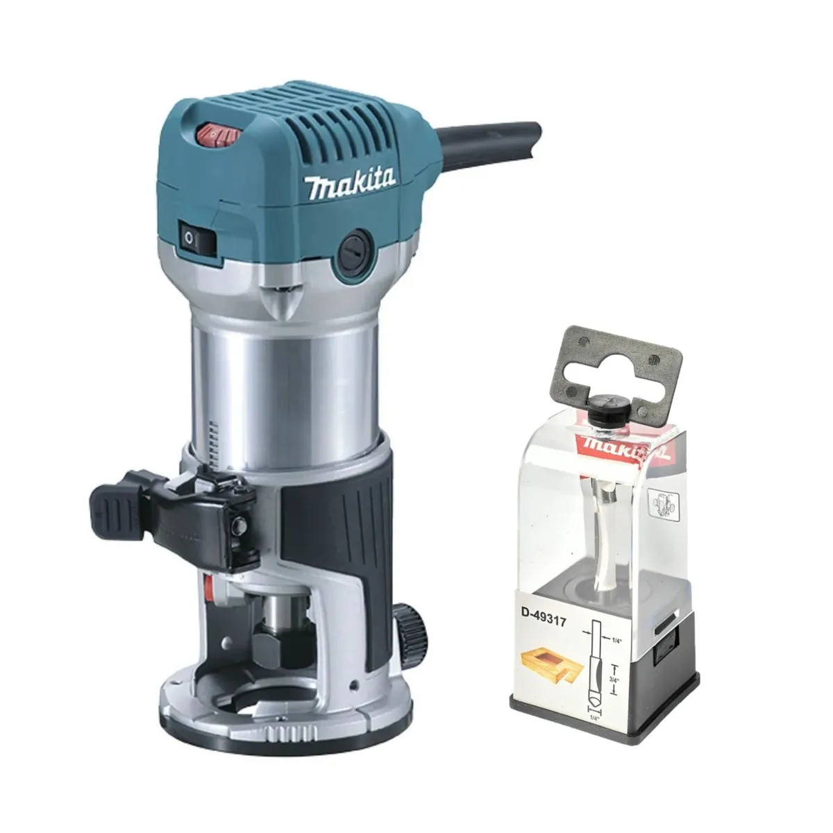 RUTEADORA ¼ 710W RT0700C + FRESA RECTA ¼ X ½ RODAJE D-49080 - MAKITA - 1