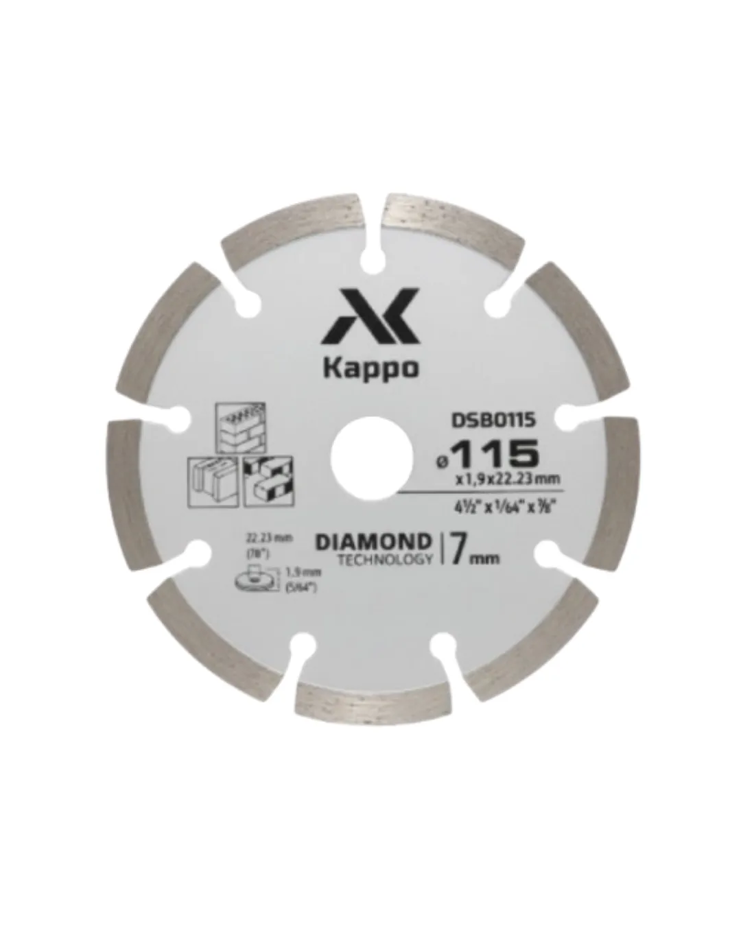 ESMERIL ANGULAR 4½ 710W GWS700 - BOSCH + DISCO DIAMANTADO SEGMENTADO CORTE CONCRETO 4.5 - KAPPO - 2