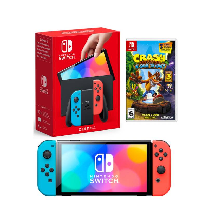 CONSOLA NINTENDO SWITCH OLED NEÓN + CRASH BANDICOOT TRILOGY - 1