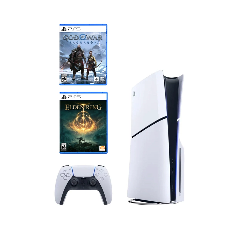 CONSOLA SONY - PLAYSTATION PS5 PLAYSTATION 5 SLIM LECTORA DISCOS + ELDEN RING + GOD OF WAR RAGNAROK - 1