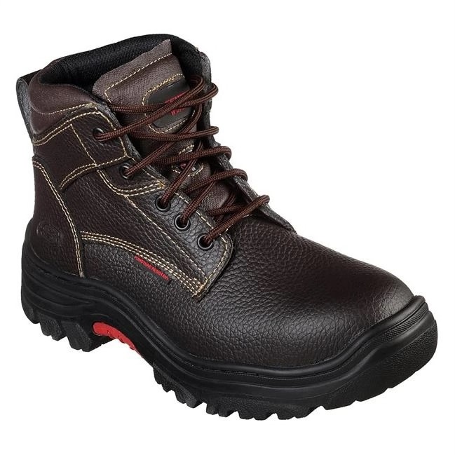BOTINES HOMBRE SKECHERS MARRON PUNTA DE ACERO SUELAS ANTIPERFORACION - 3