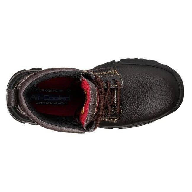 BOTINES HOMBRE SKECHERS MARRON PUNTA DE ACERO SUELAS ANTIPERFORACION - 4