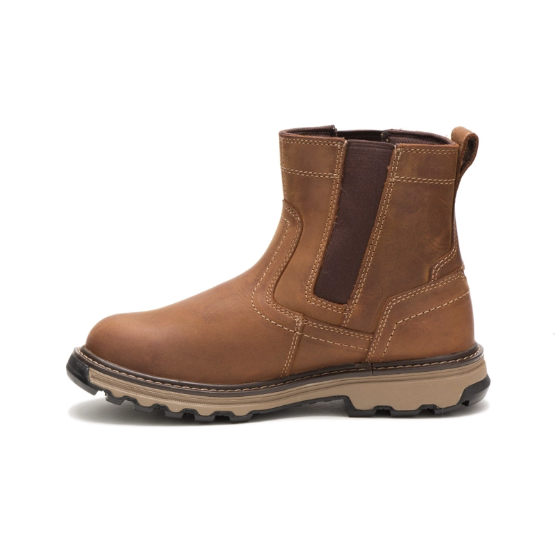 BOTINES HOMBRE CATERPILLAR CUERO MARRON PUNTA ACERO - 3