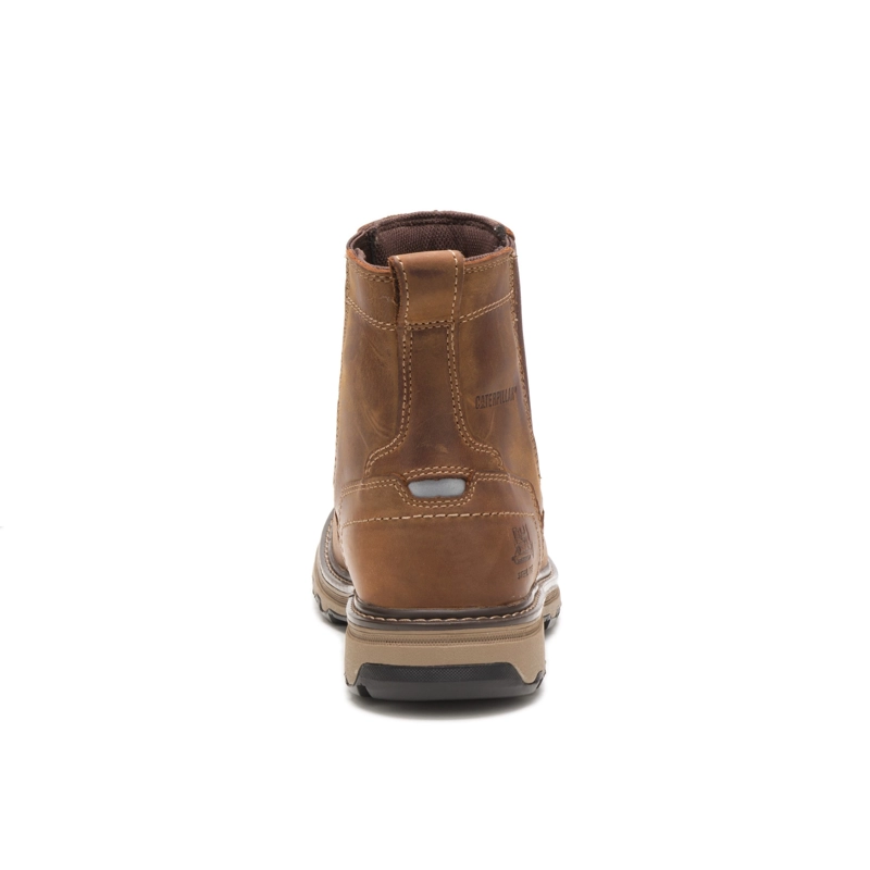 BOTINES HOMBRE CATERPILLAR CUERO MARRON PUNTA ACERO - 4