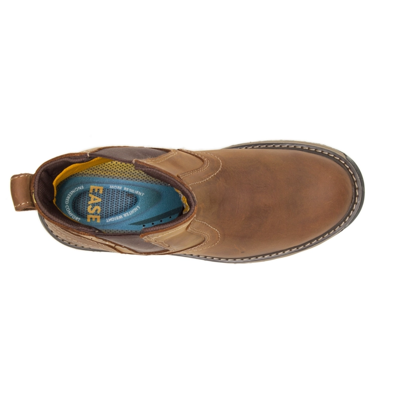 BOTINES HOMBRE CATERPILLAR CUERO MARRON PUNTA ACERO - 5