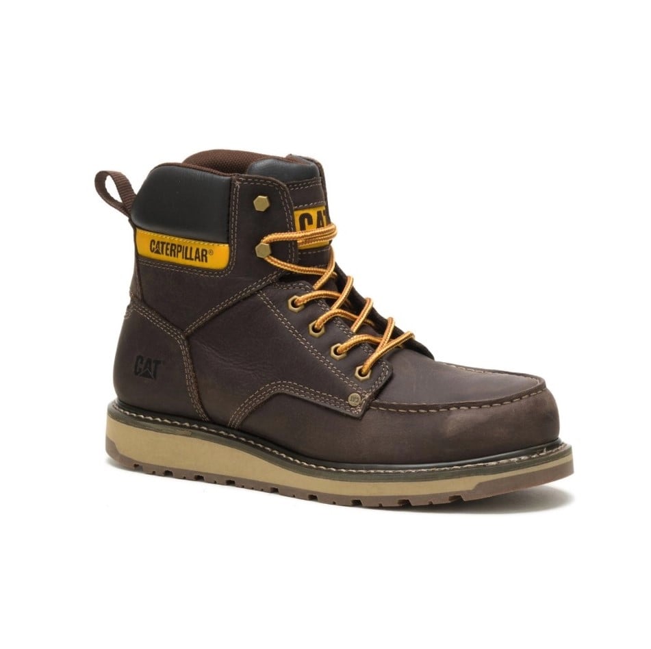 BOTIN CATERPILLAR HOMBRE CUERO MARRON PUNTA ACERO - 1