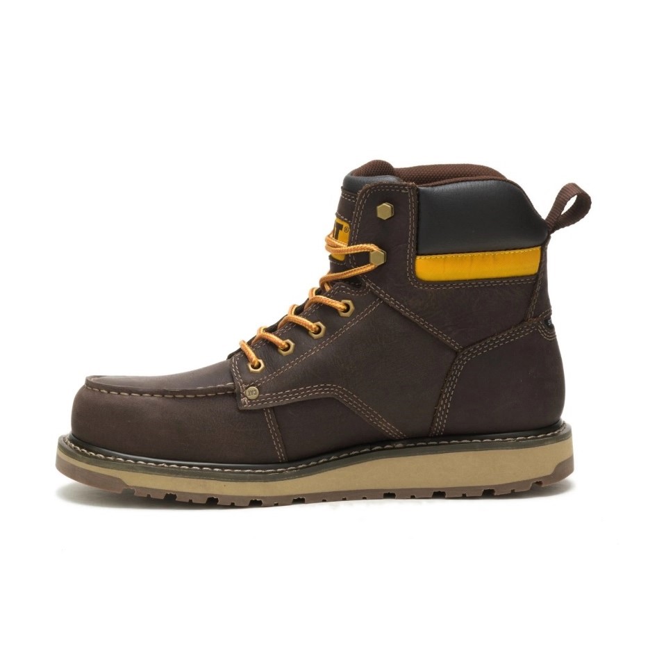 BOTIN CATERPILLAR HOMBRE CUERO MARRON PUNTA ACERO - 3