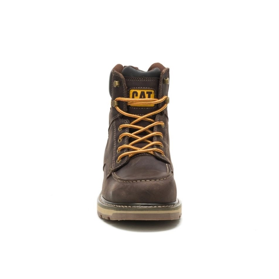 BOTIN CATERPILLAR HOMBRE CUERO MARRON PUNTA ACERO - 4