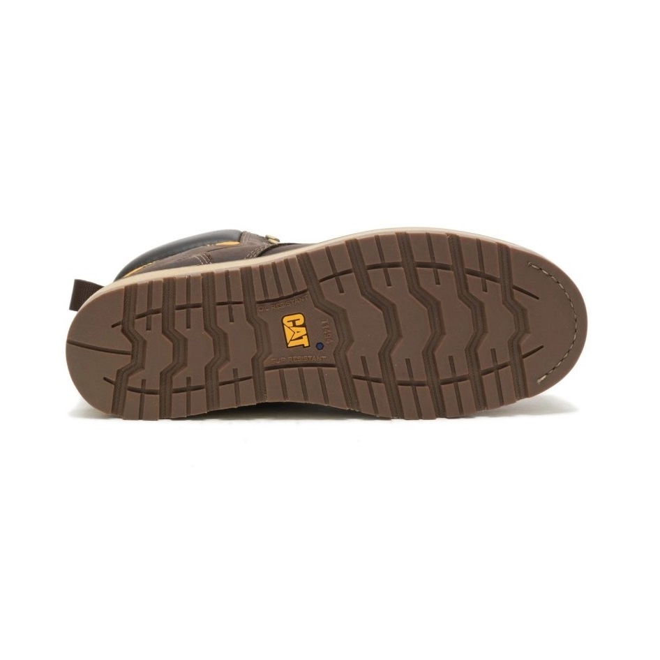 BOTIN CATERPILLAR HOMBRE CUERO MARRON PUNTA ACERO - 6