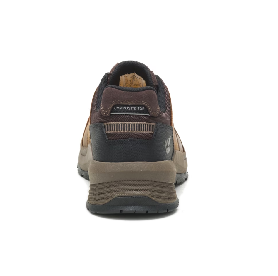 ZAPATILLAS HOMBRE CATERPILLAR CUERO MARRON PUNTA COMPOSITE PROTECCION ELECTRICA - 5