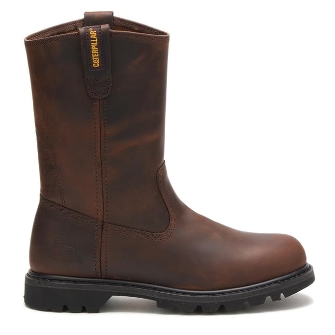 BOTA HOMBRE CATERPILLAR CUERO MARRON PUNTA ACERO - 1